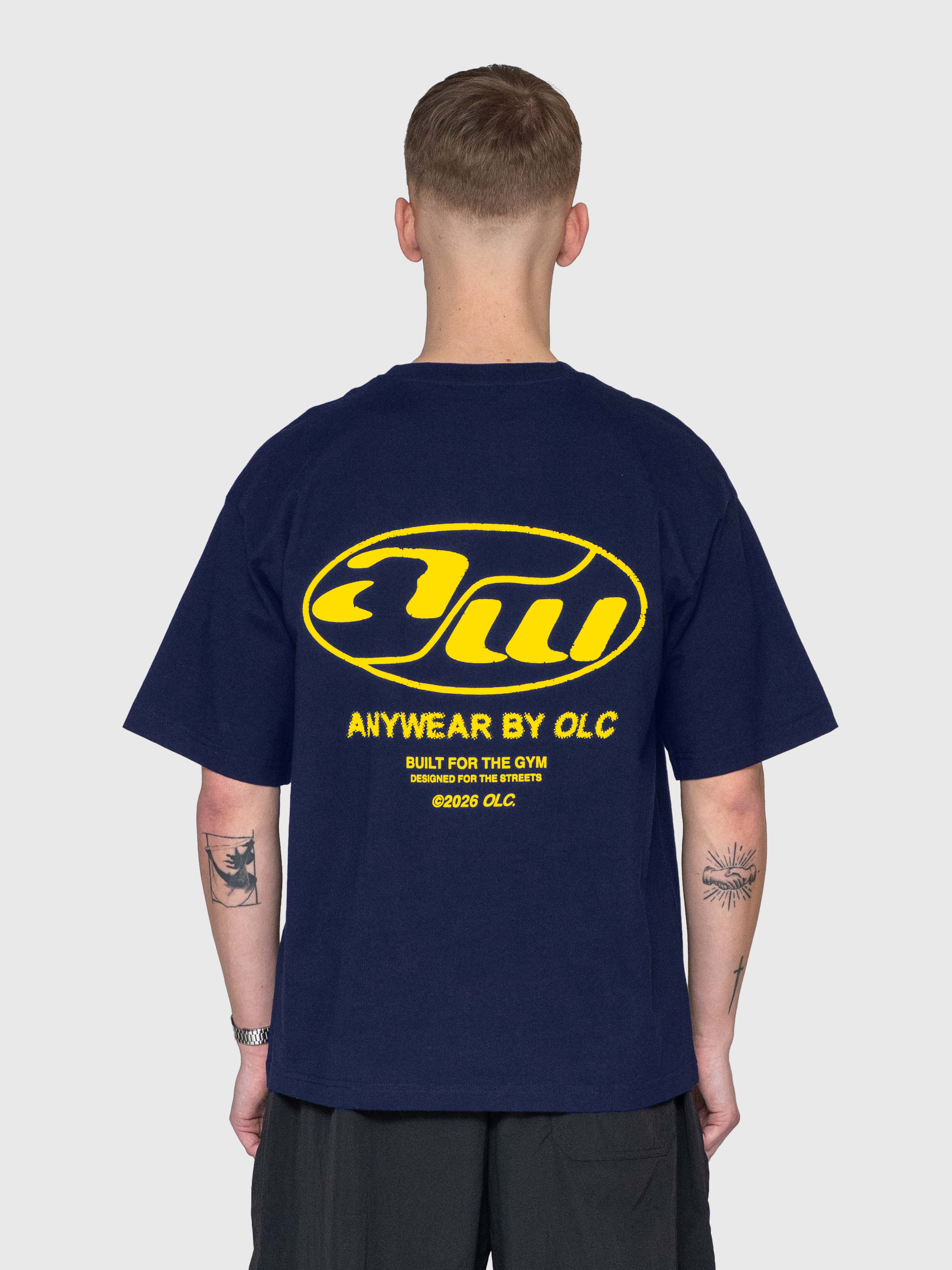 Anywear Box Tee - Navy/Yellow