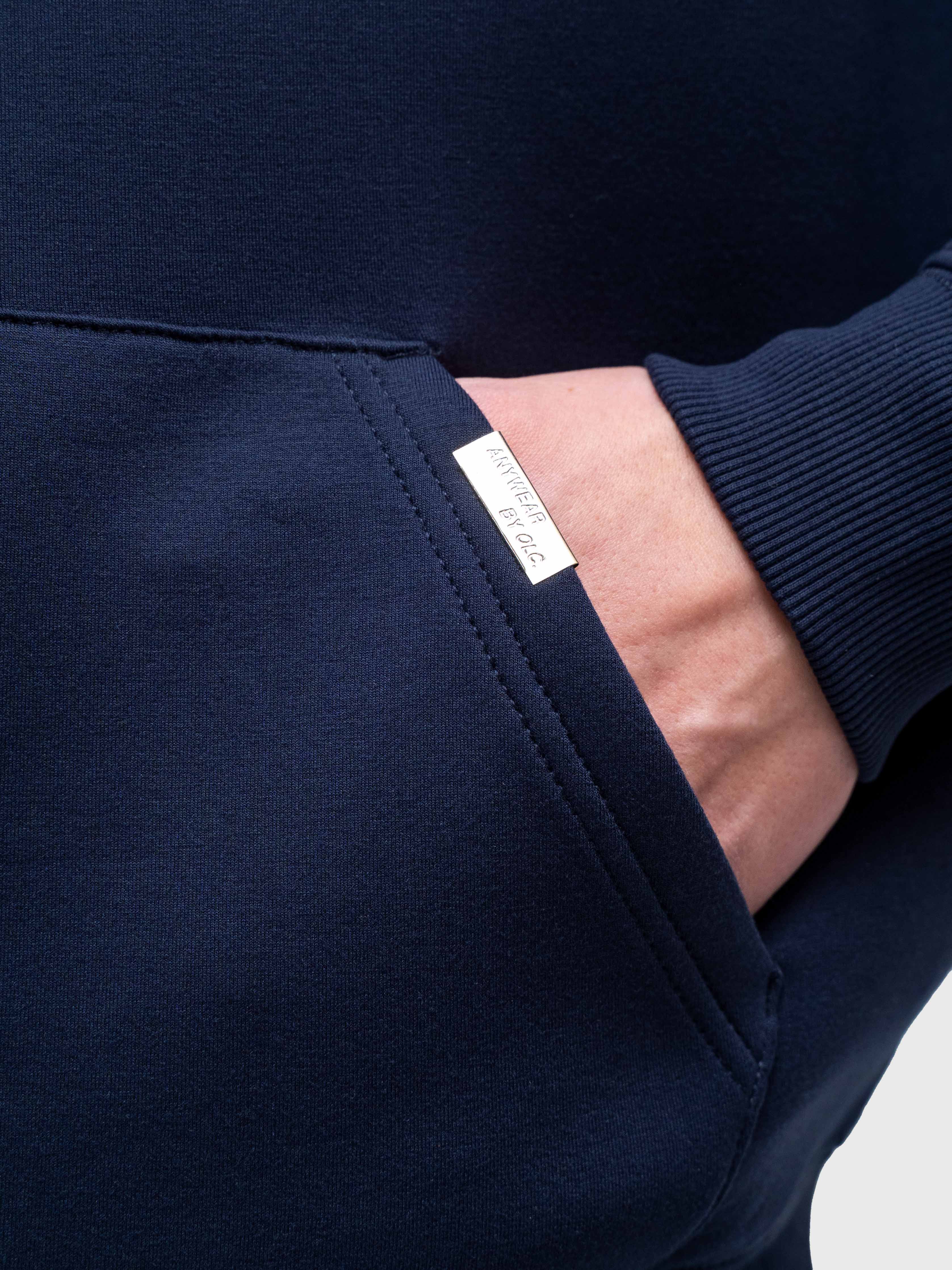 AW Puff Zip Hoodie - Midnight Navy/Yellow