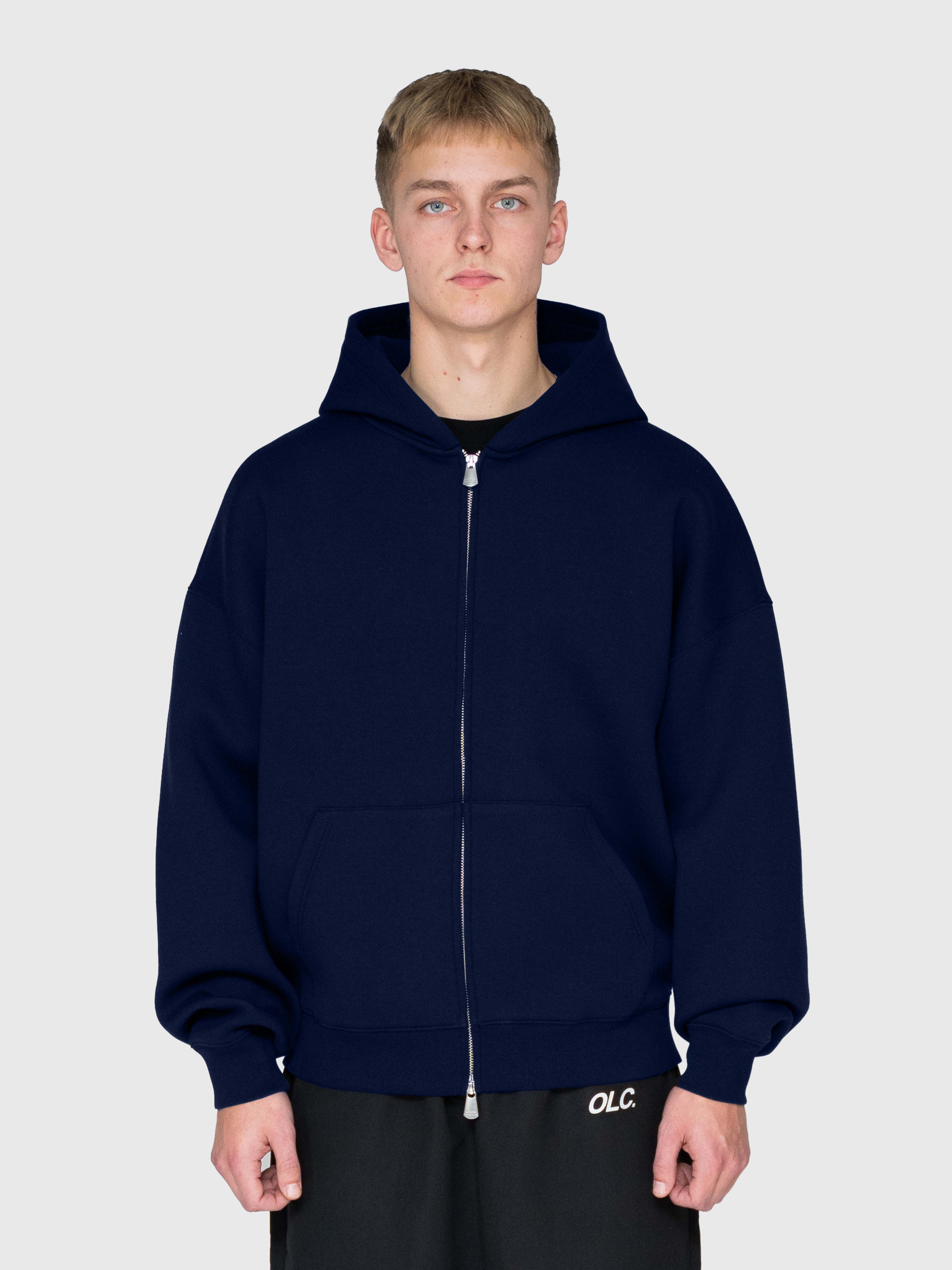 Scuba Embossed Zip Hoodie - Midnight Navy