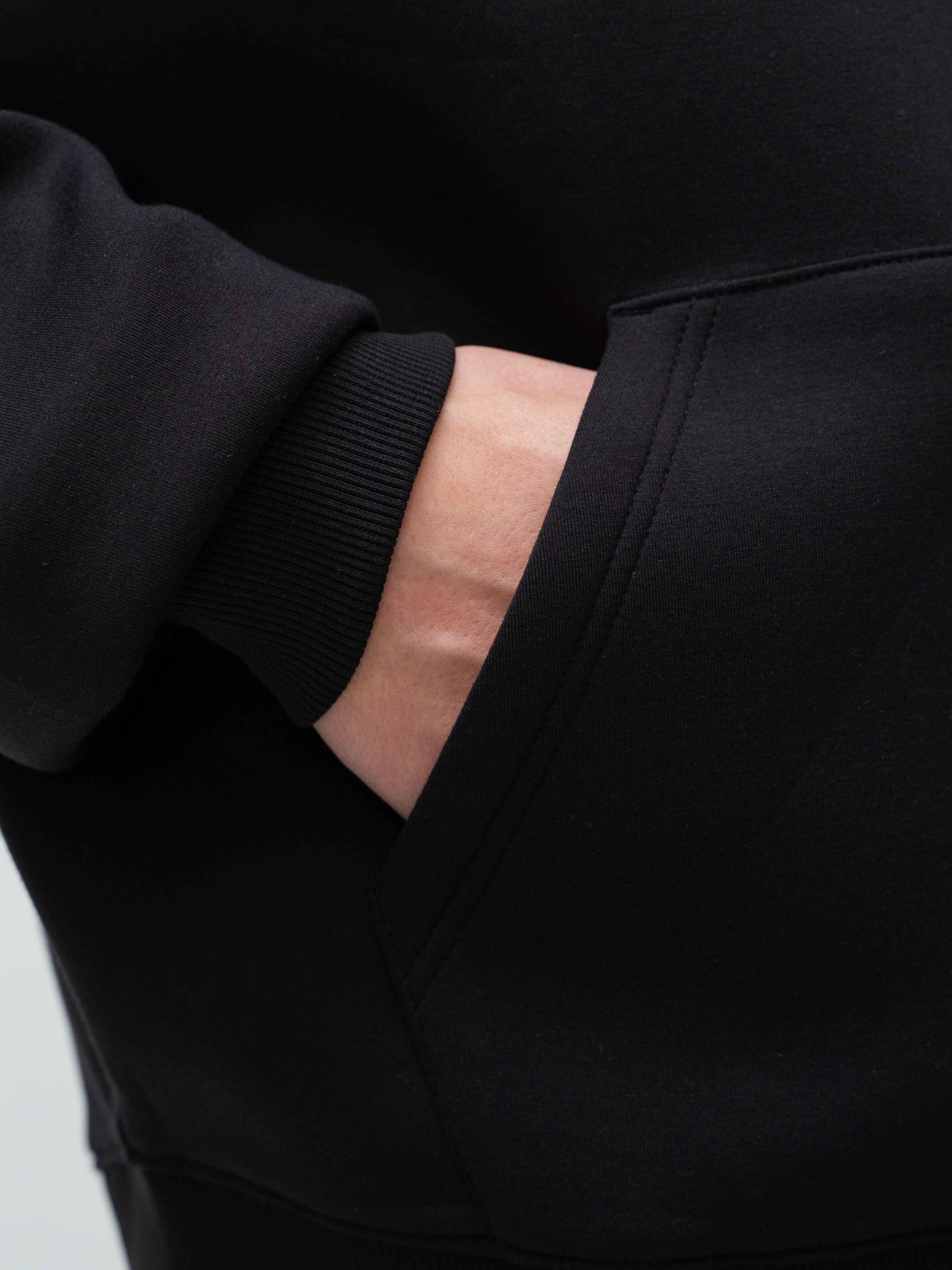 Scuba Embossed Zip Hoodie - Black