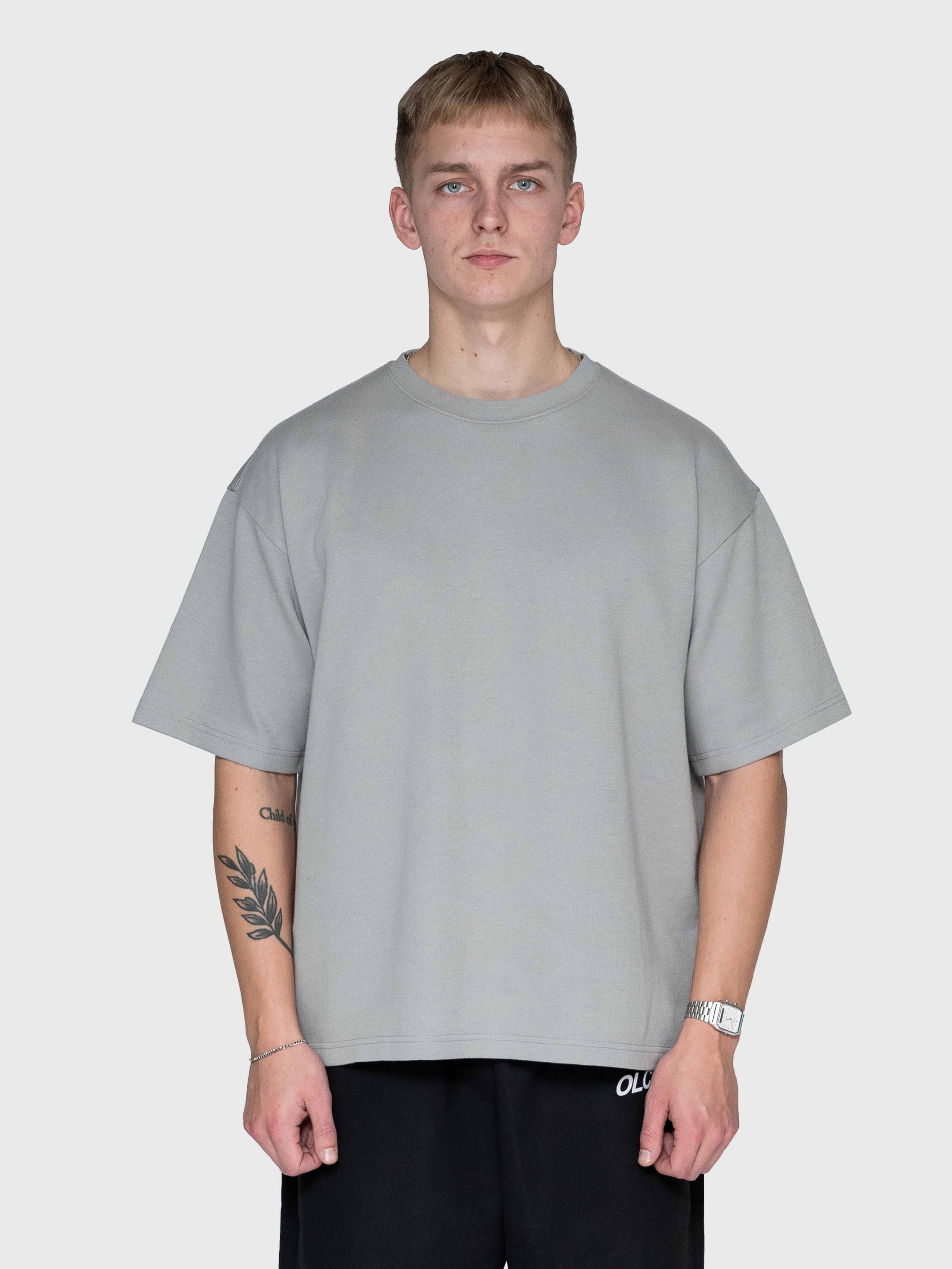 Interlock Box Tee - Neutral Grey/White