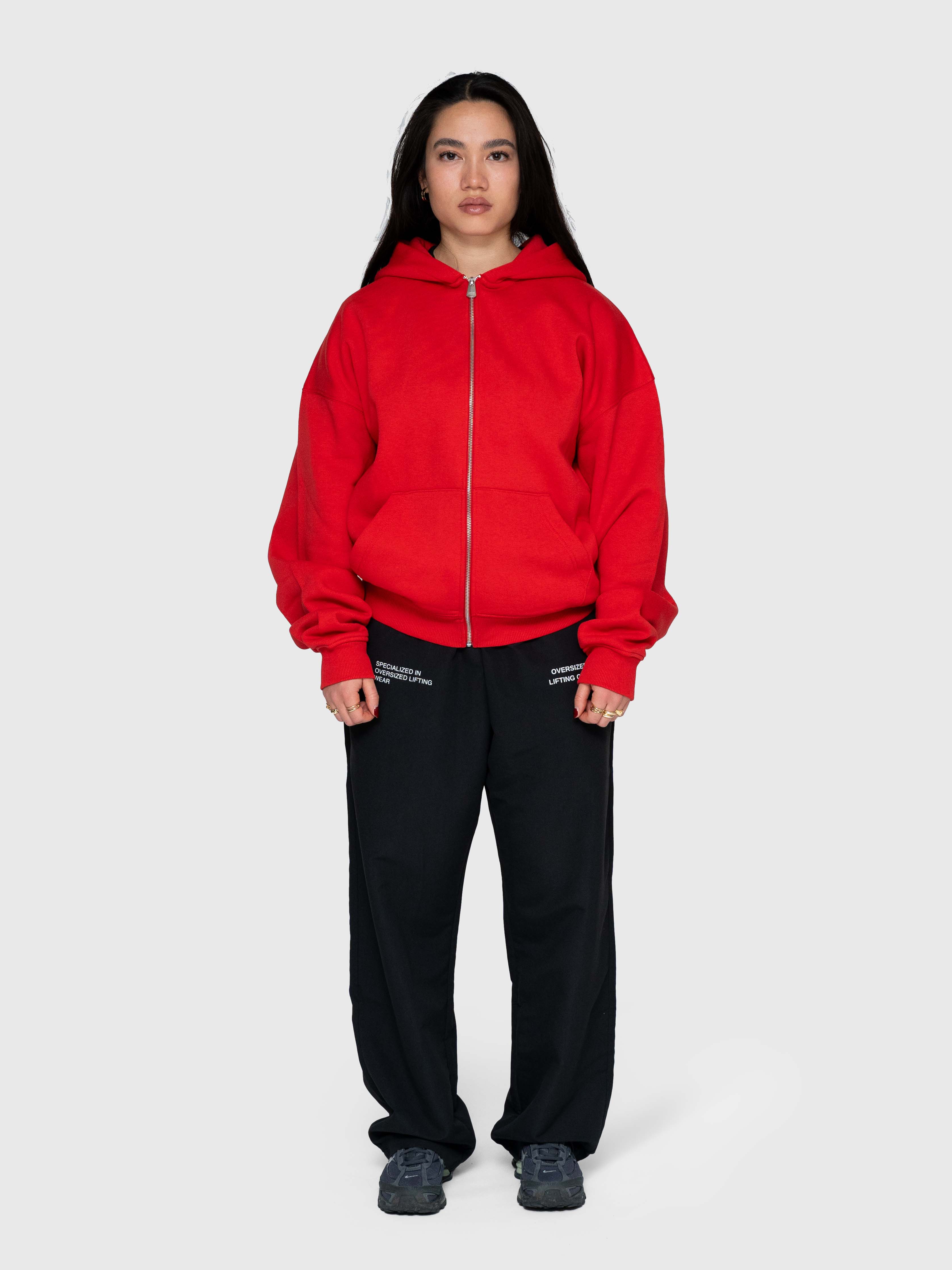 Confidence Zip Hoodie - Red/White