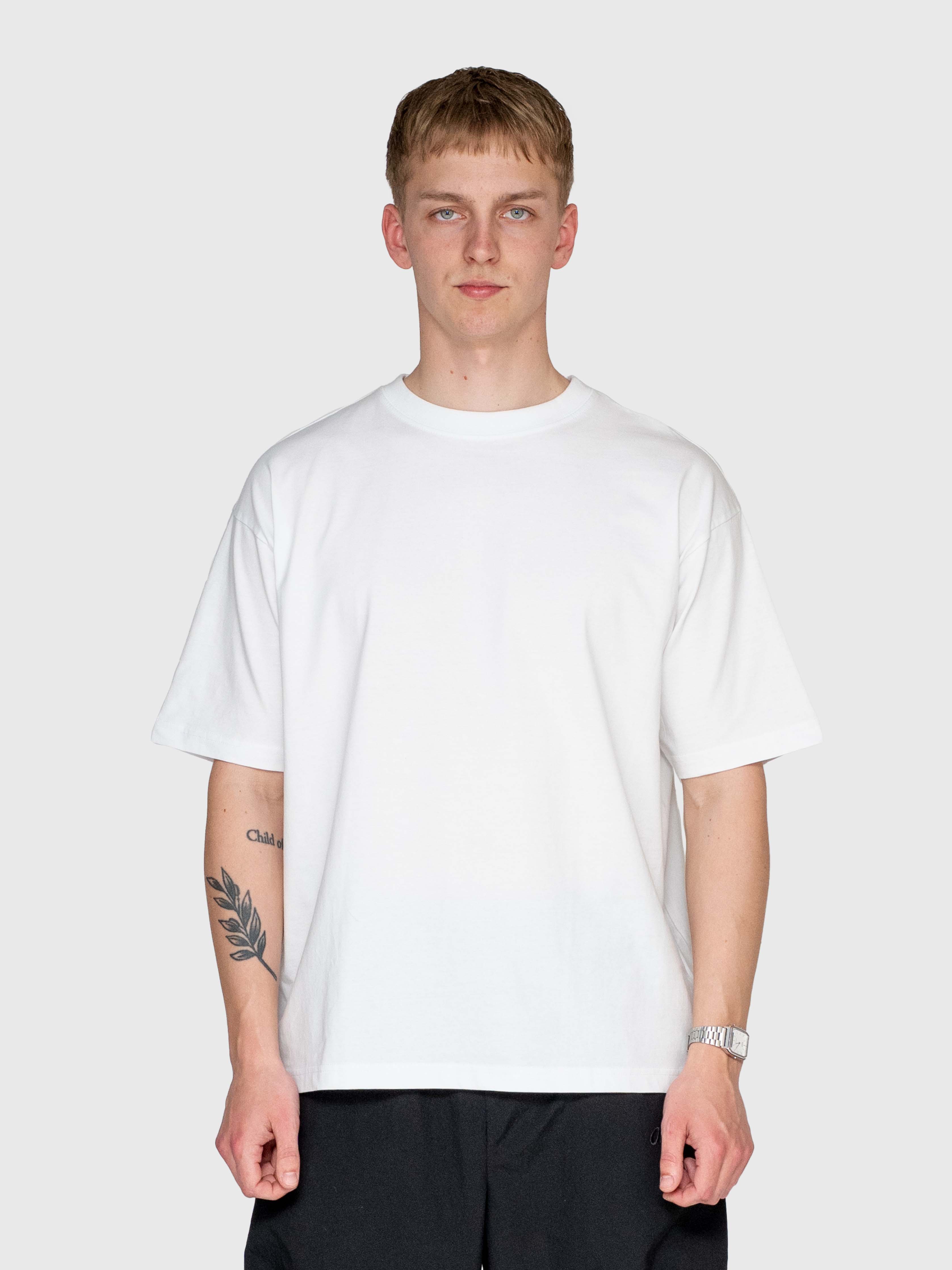 Smudgy Box Tee - White/Dark Yellow