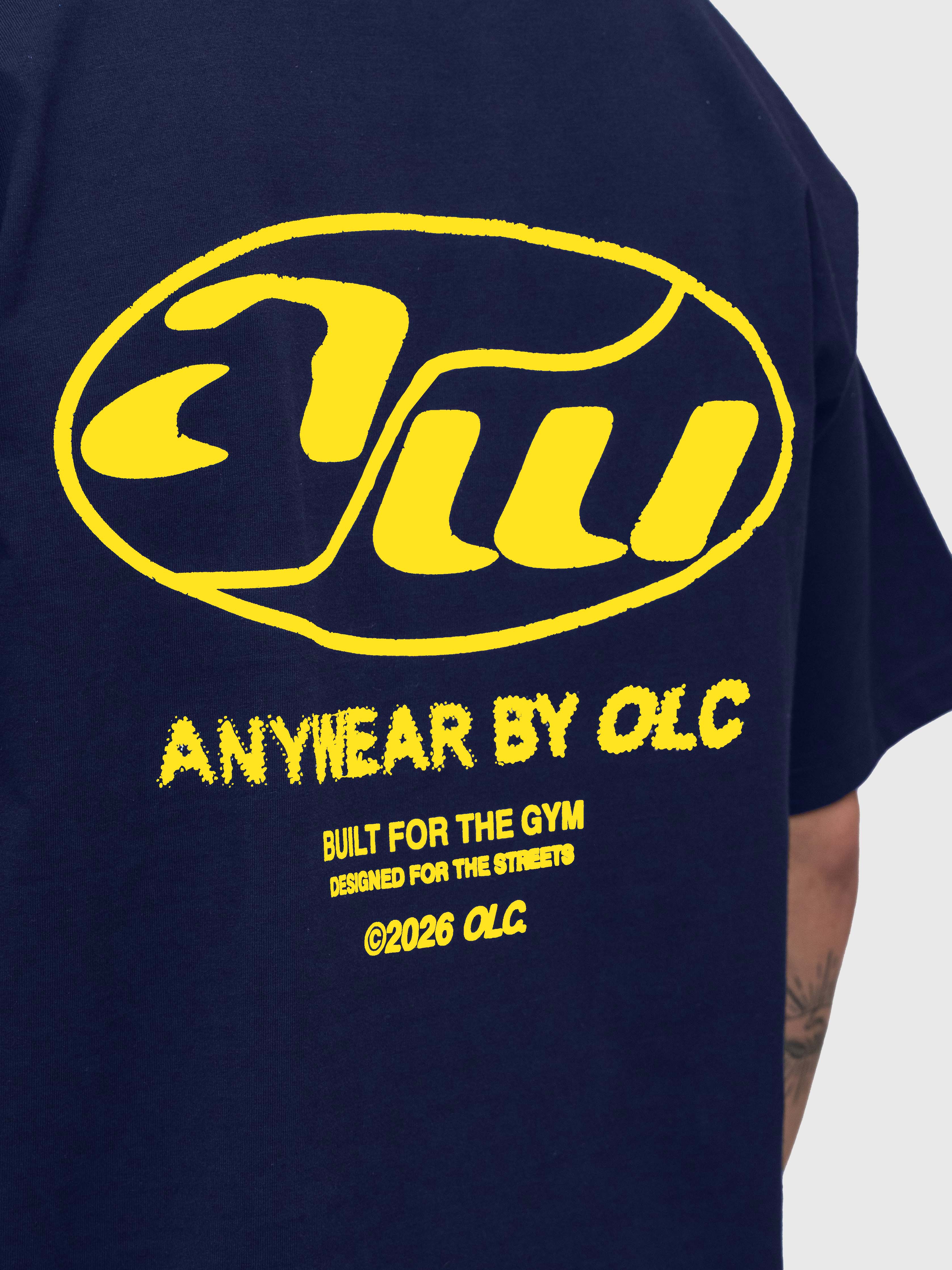 Anywear Box Tee - Navy/Yellow