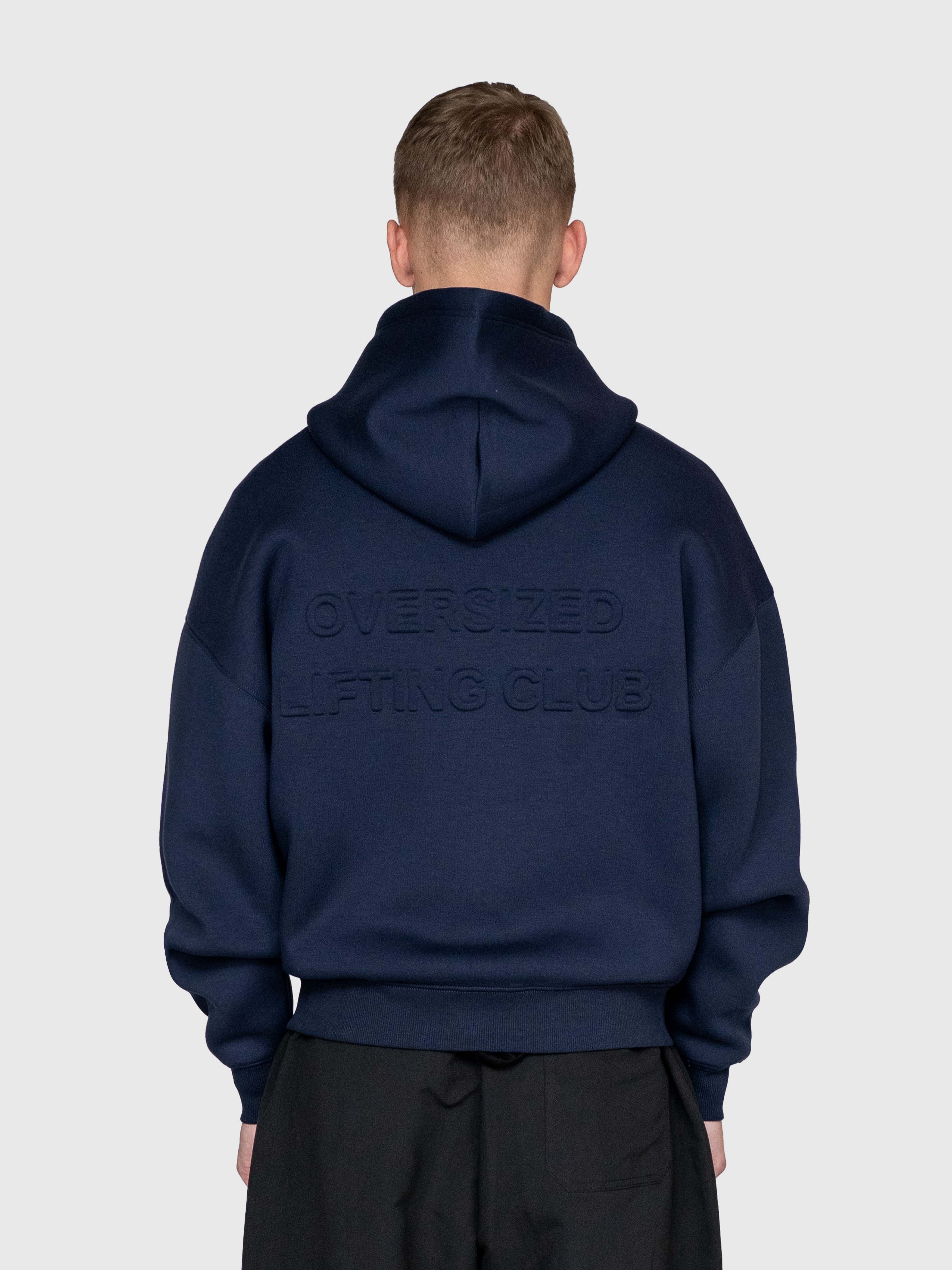 Scuba Embossed Zip Hoodie - Midnight Navy