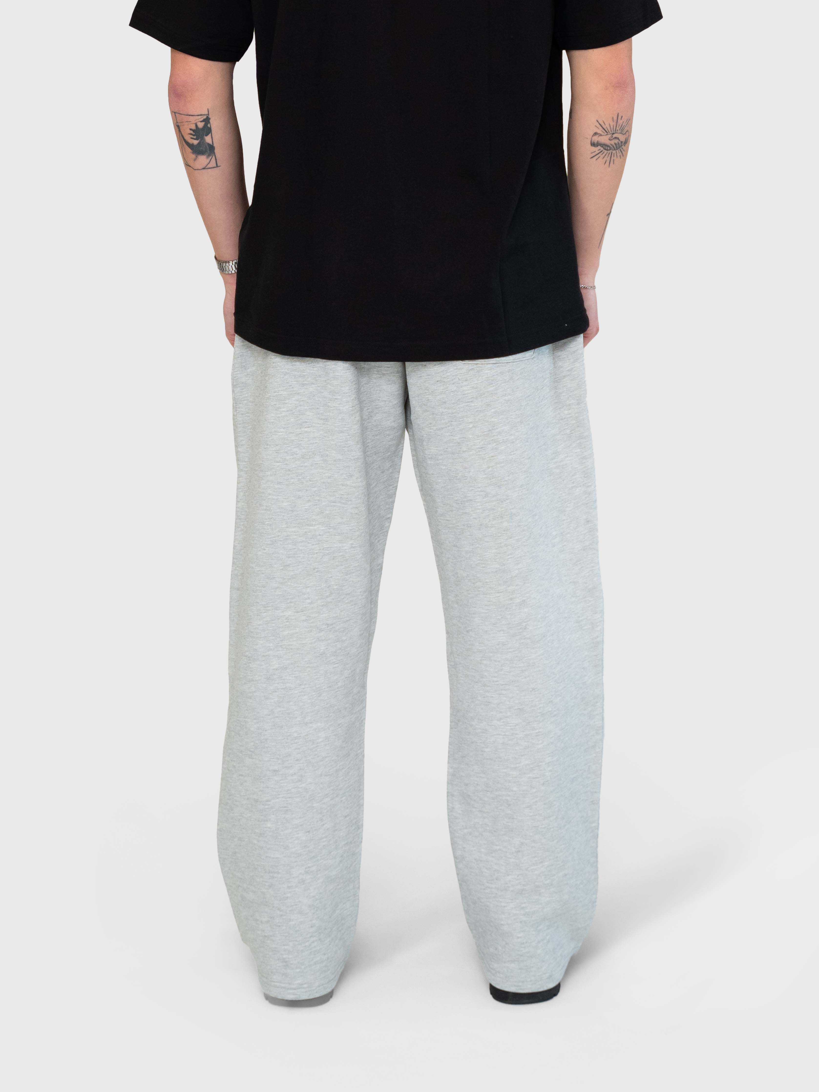 Logo Straight Sweatpants - Melange Grey/Black
