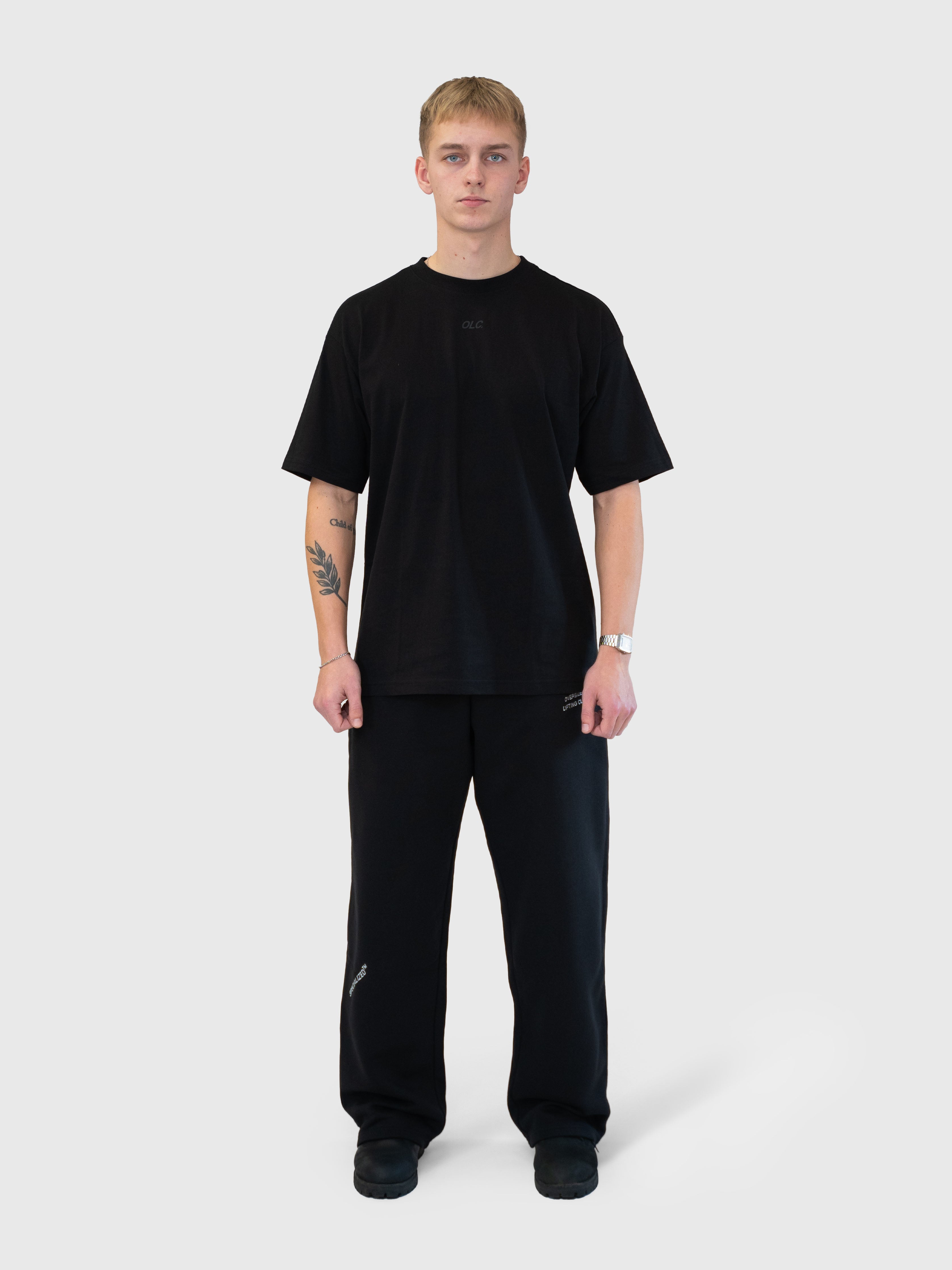 Confidence Straight Sweatpants - Black/White