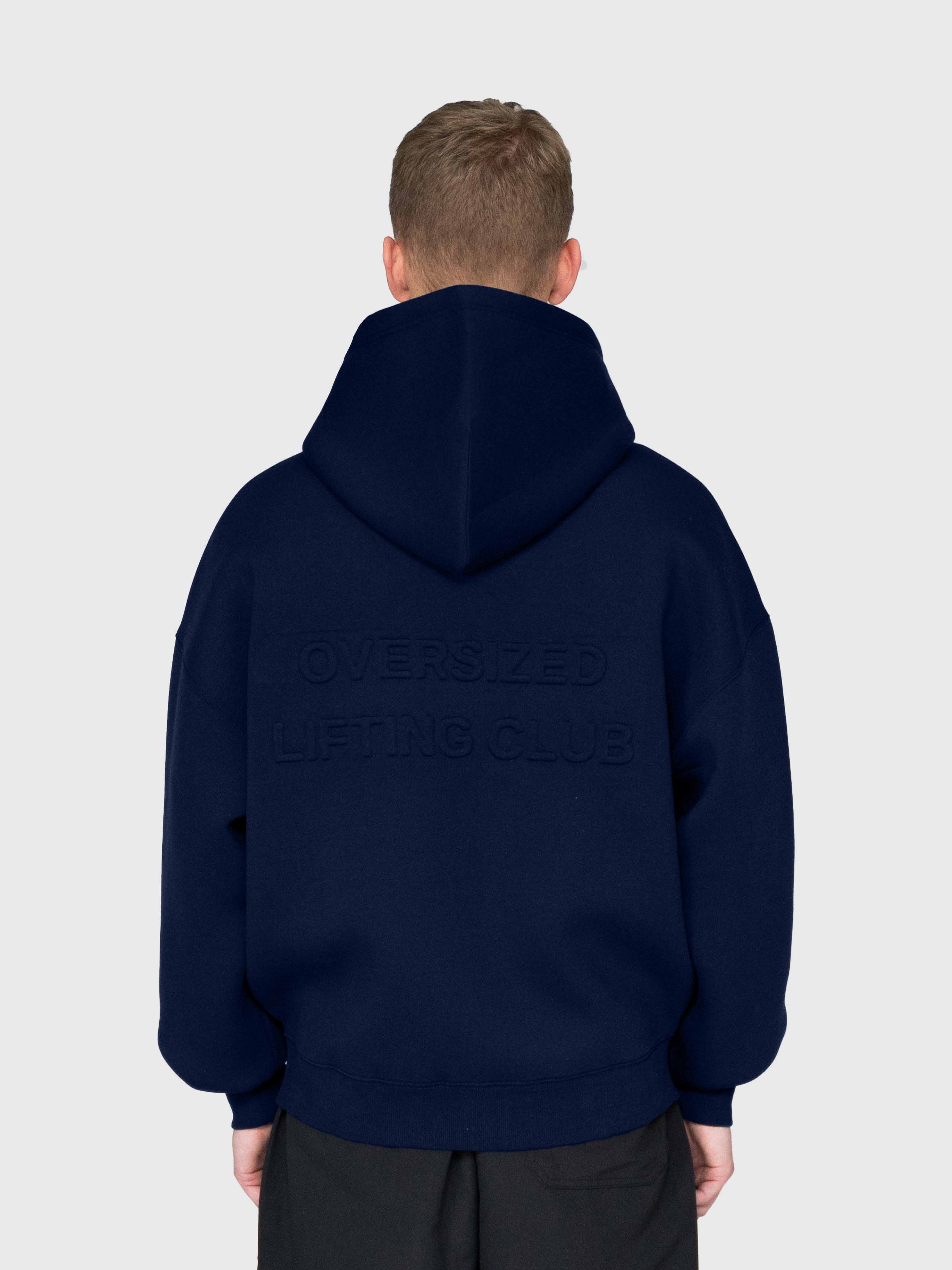 Scuba Embossed Zip Hoodie - Midnight Navy