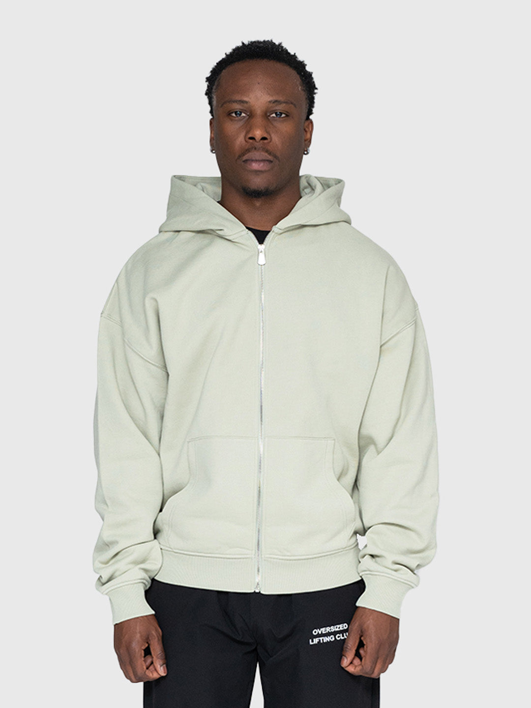 Confidence Zip Hoodie - Sage/Warm Grey