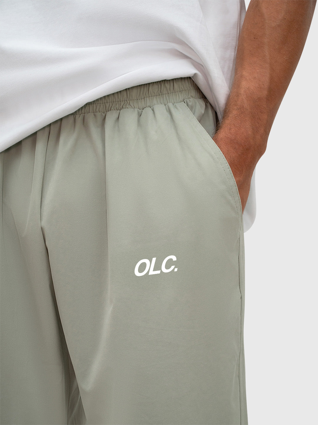 Logo Tech Pants - Sage/White