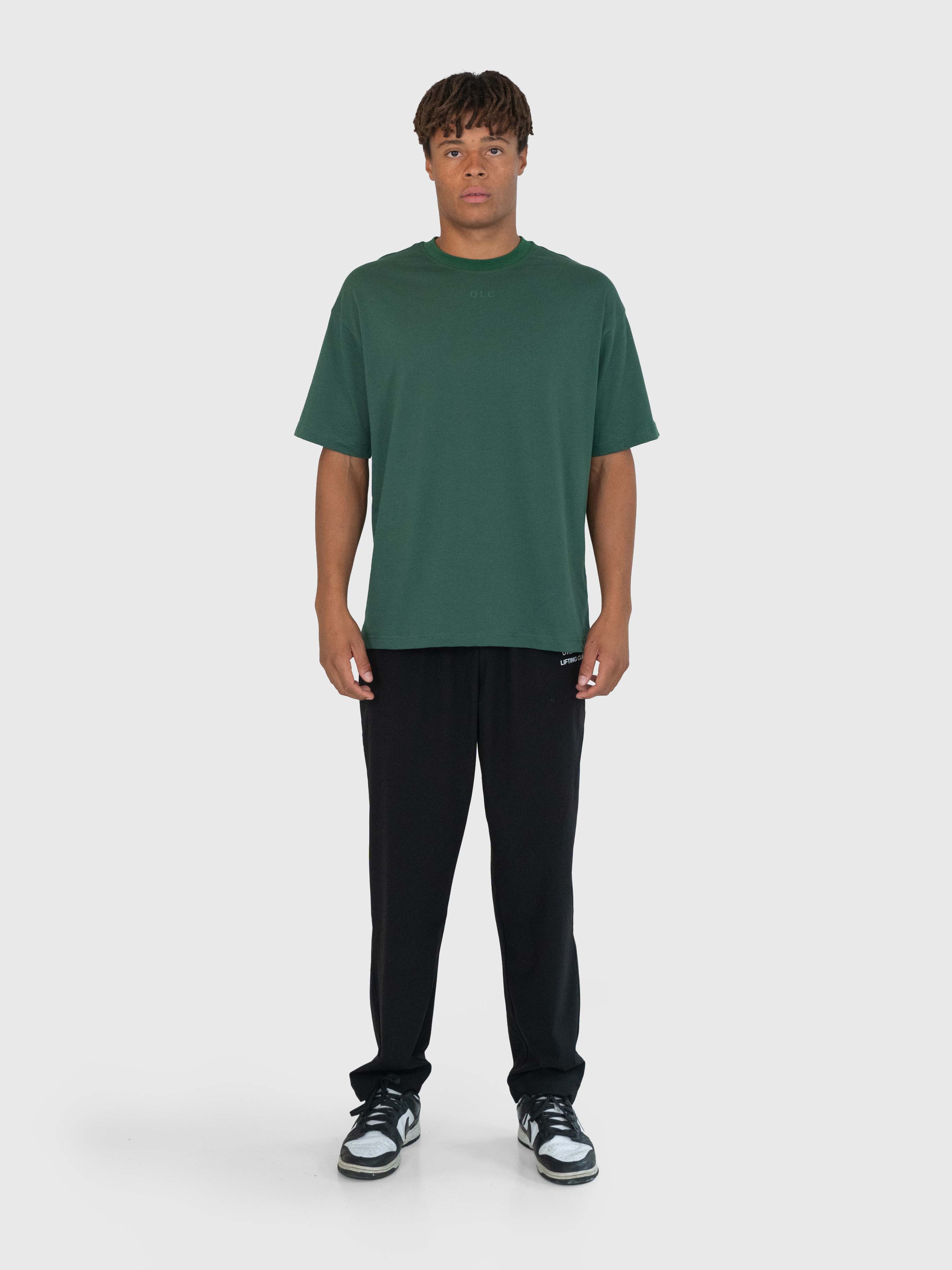 Heavyweight Confidence Box Tee - Forrest Green/Cream Yellow