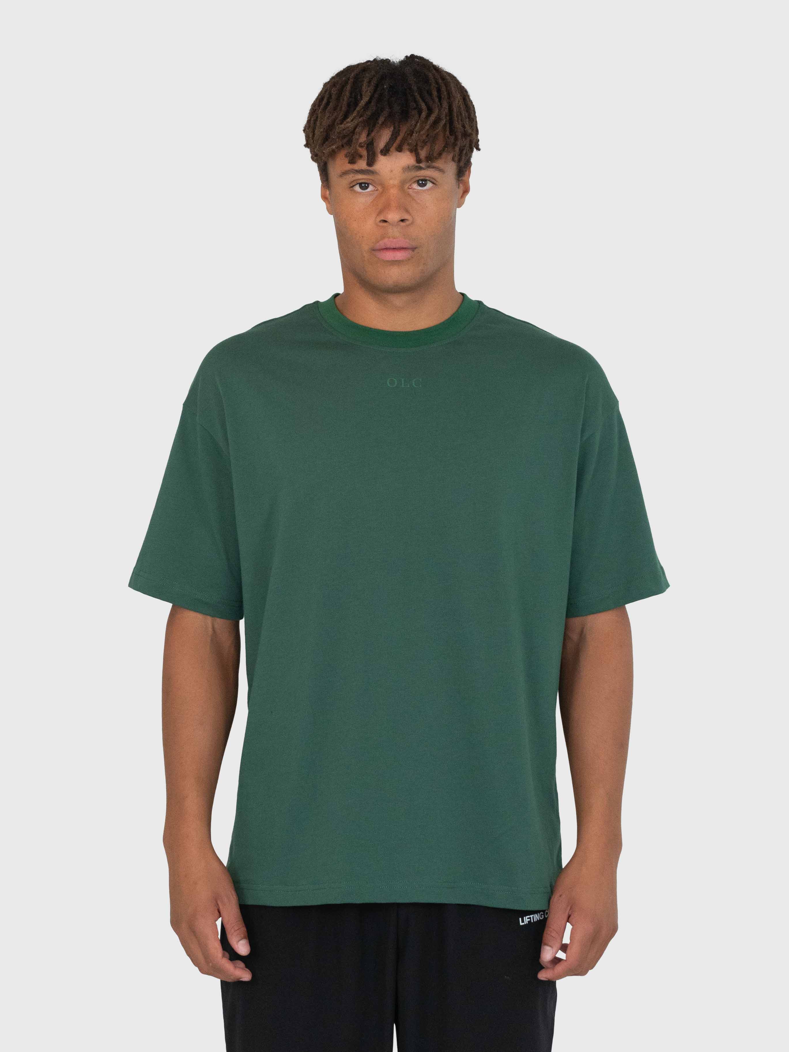 Heavyweight Confidence Box Tee - Forrest Green/Cream Yellow