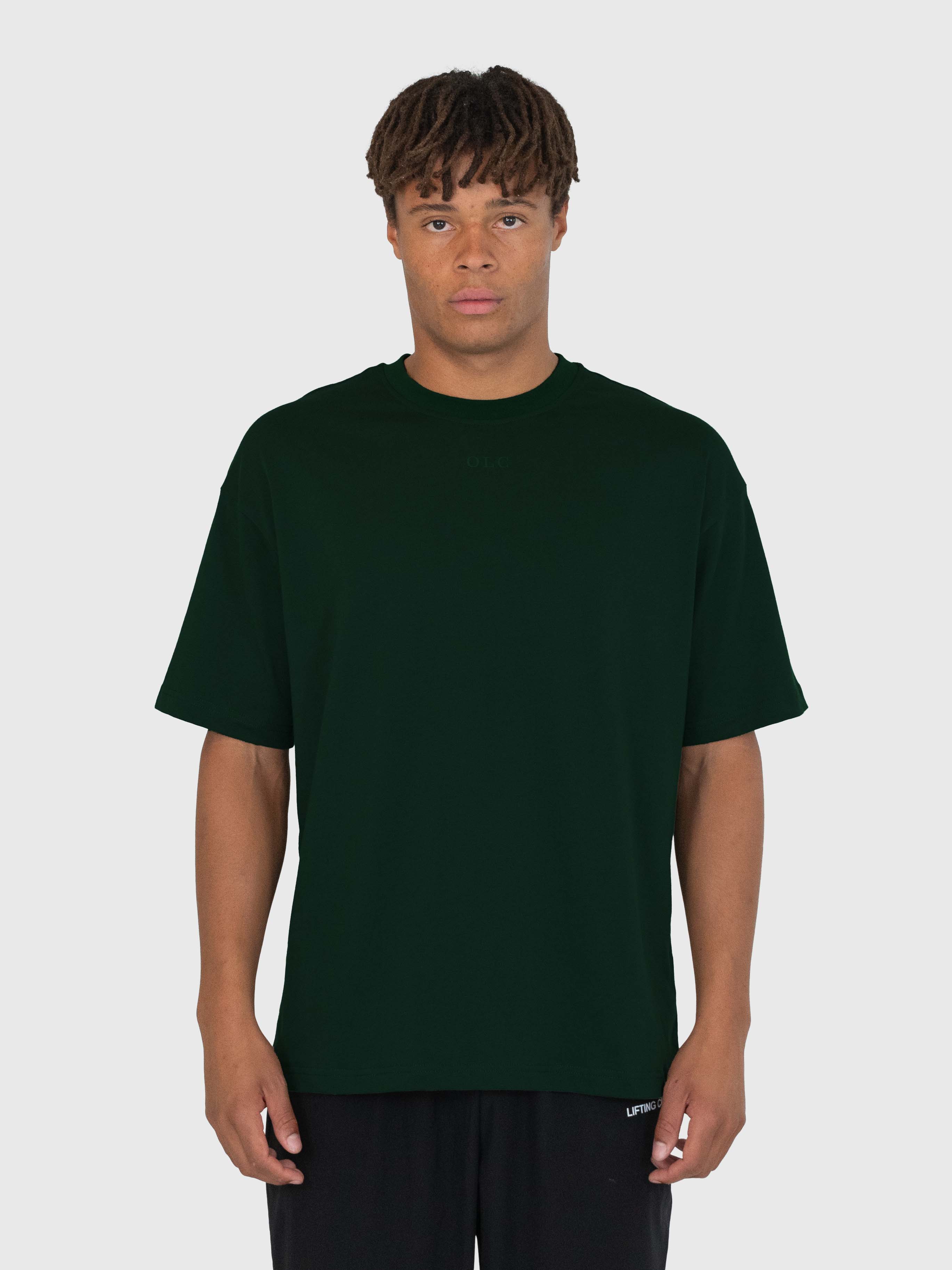 Heavyweight Confidence Box Tee - Forrest Green/White