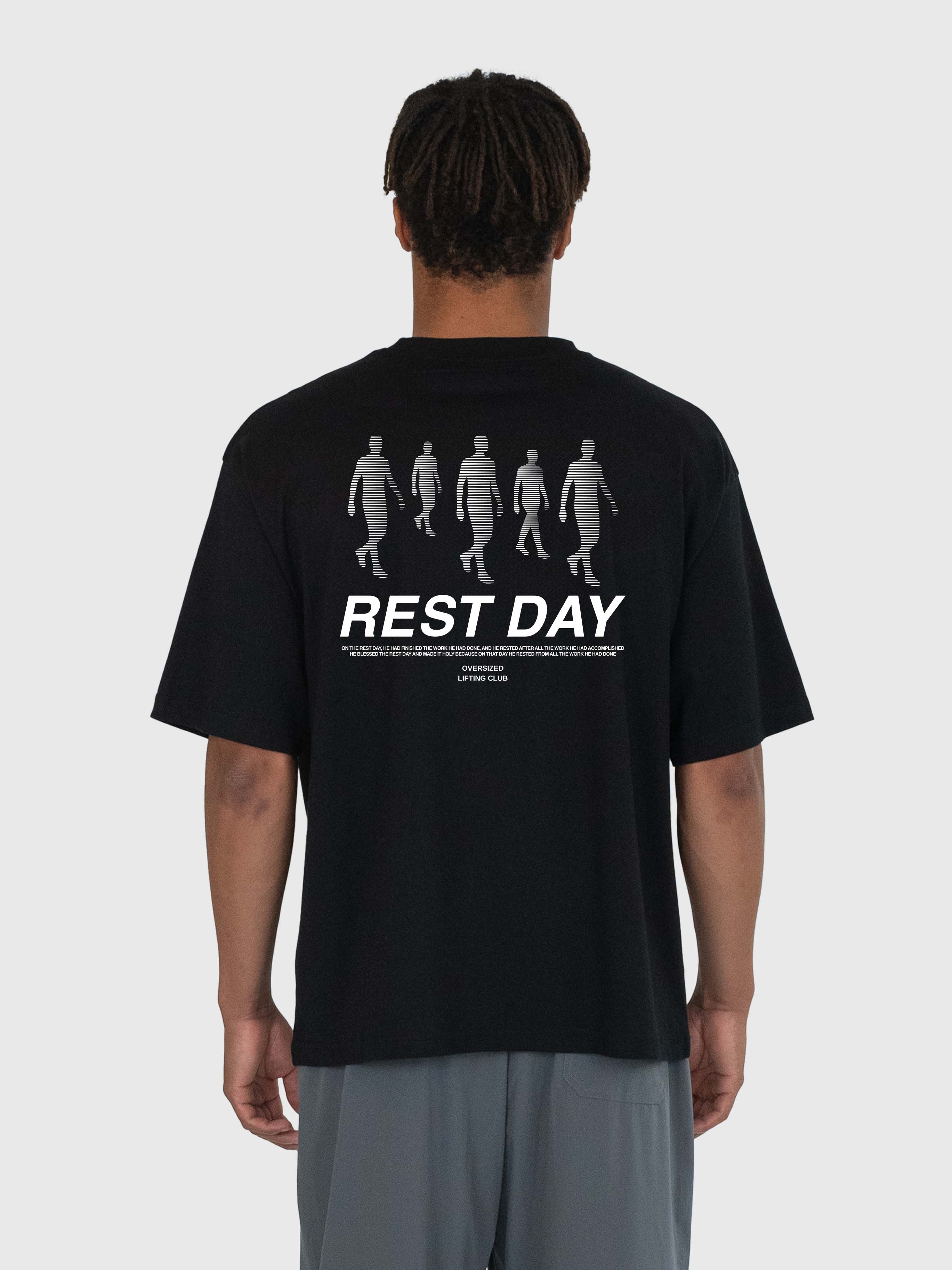 Rest Day Box Tee - Black/White