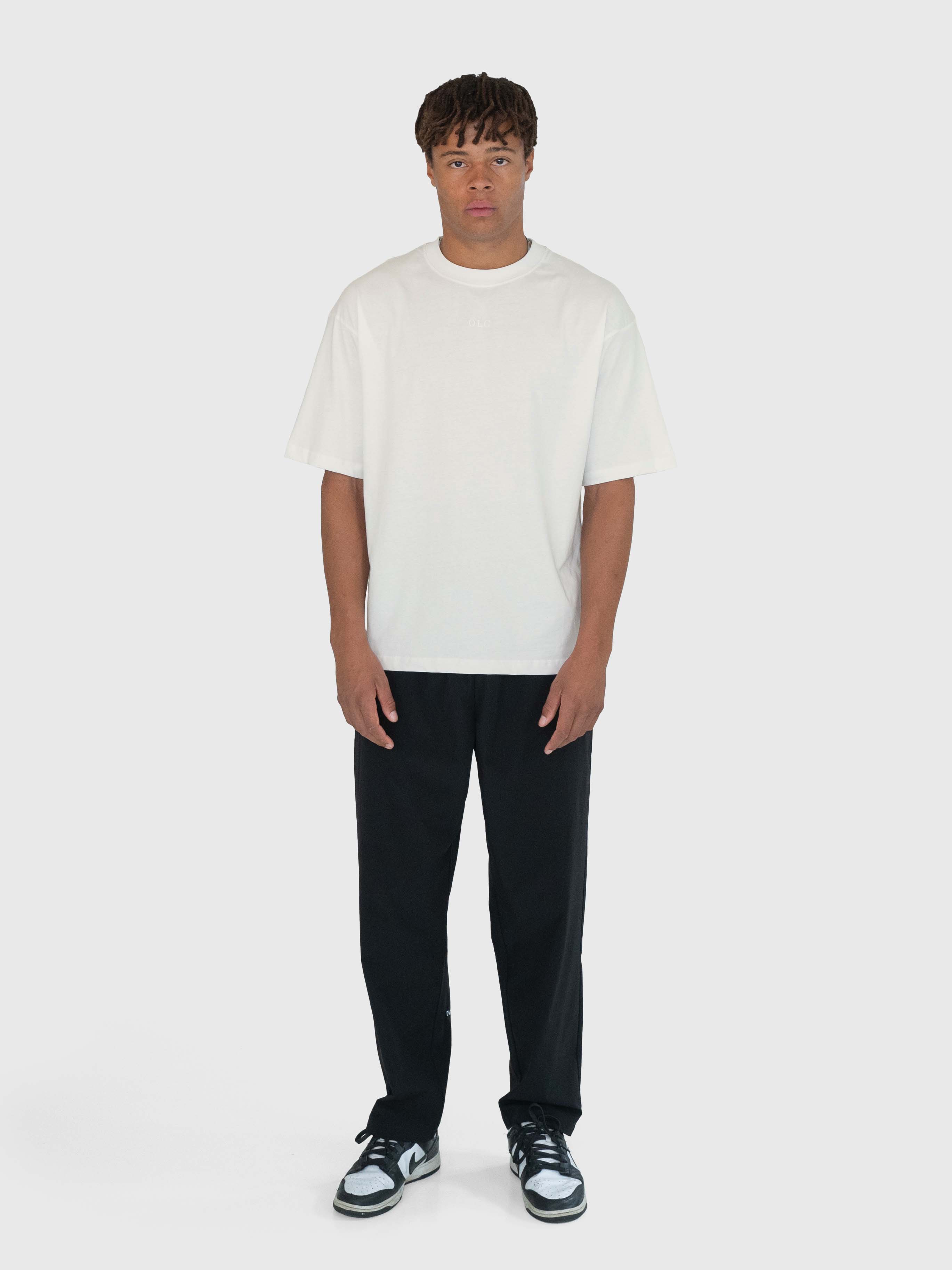 Confidence Box Tee - Cream White/Forrest Green