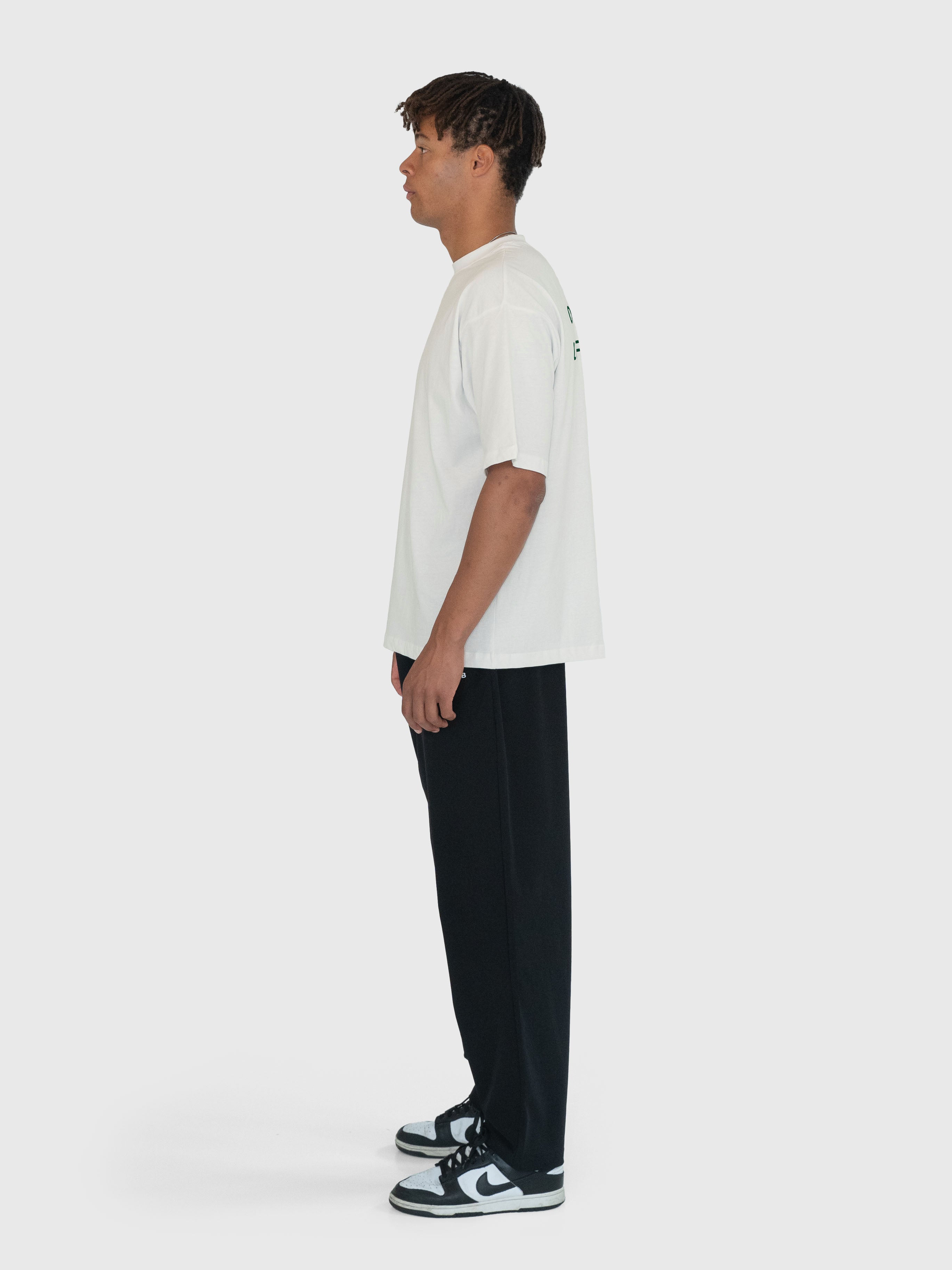 Confidence Box Tee - Cream White/Forrest Green