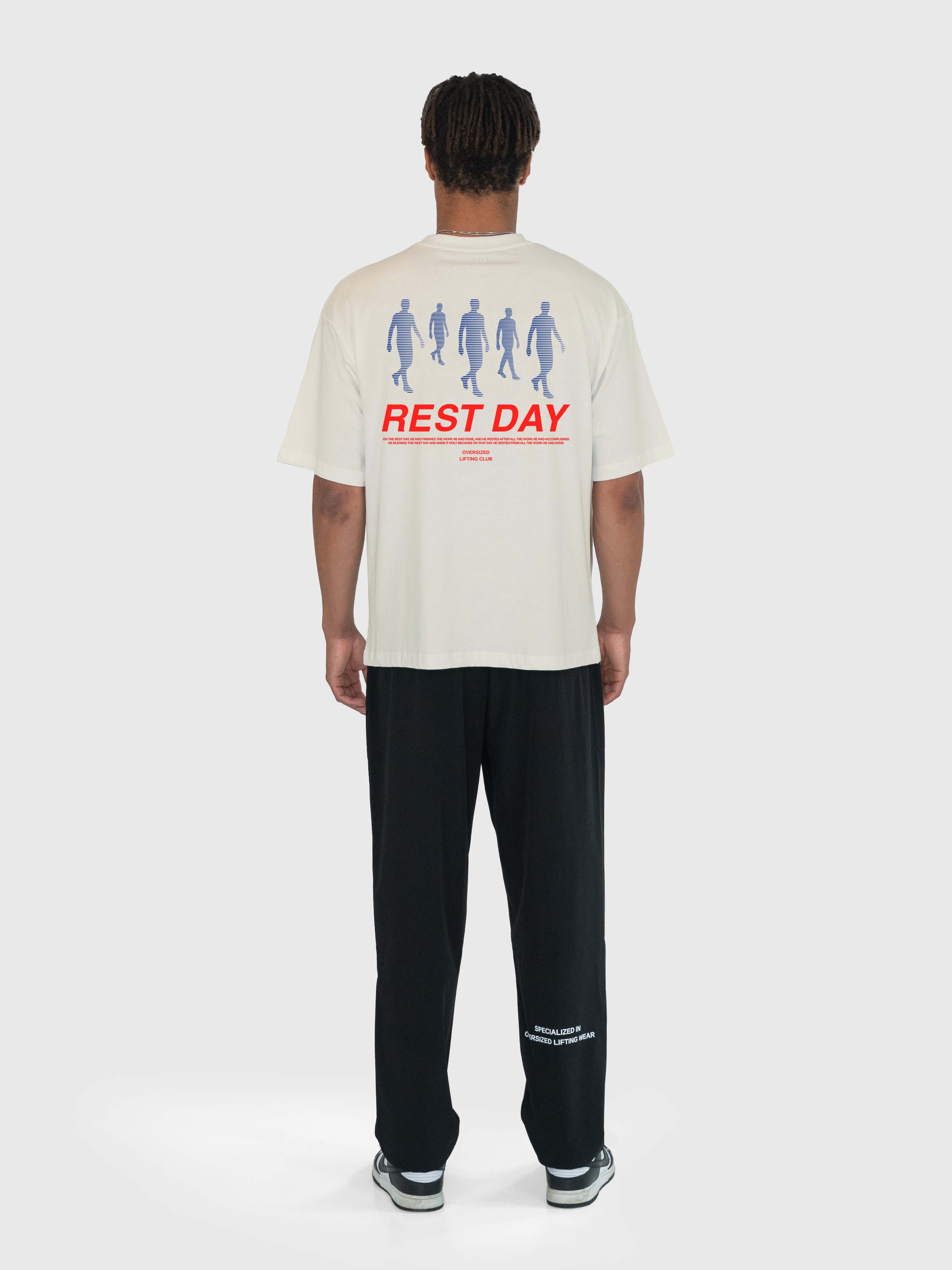 Rest Day Box Tee - Cream/Blue/Red