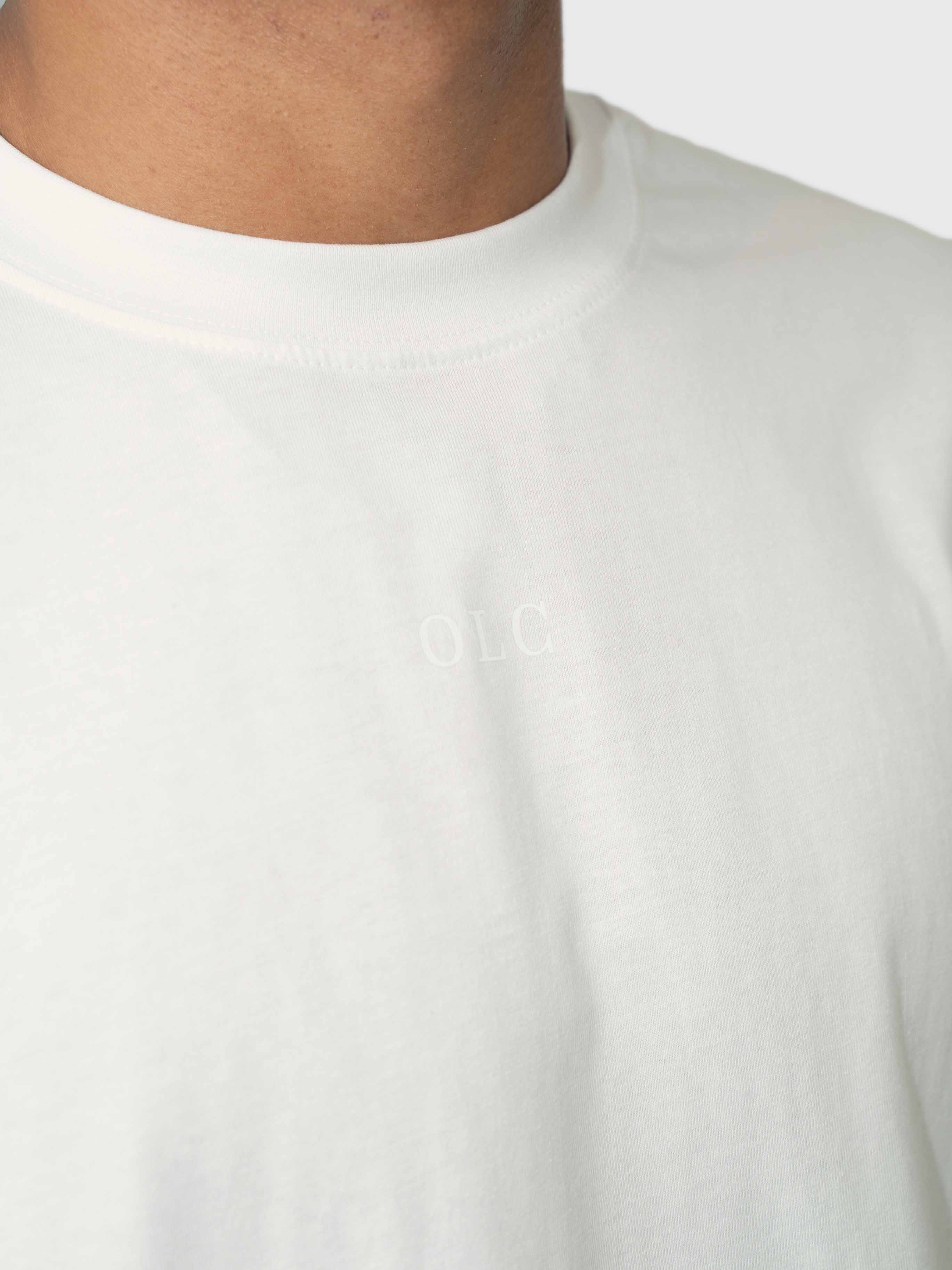 Confidence Box Tee - Cream White/Forrest Green