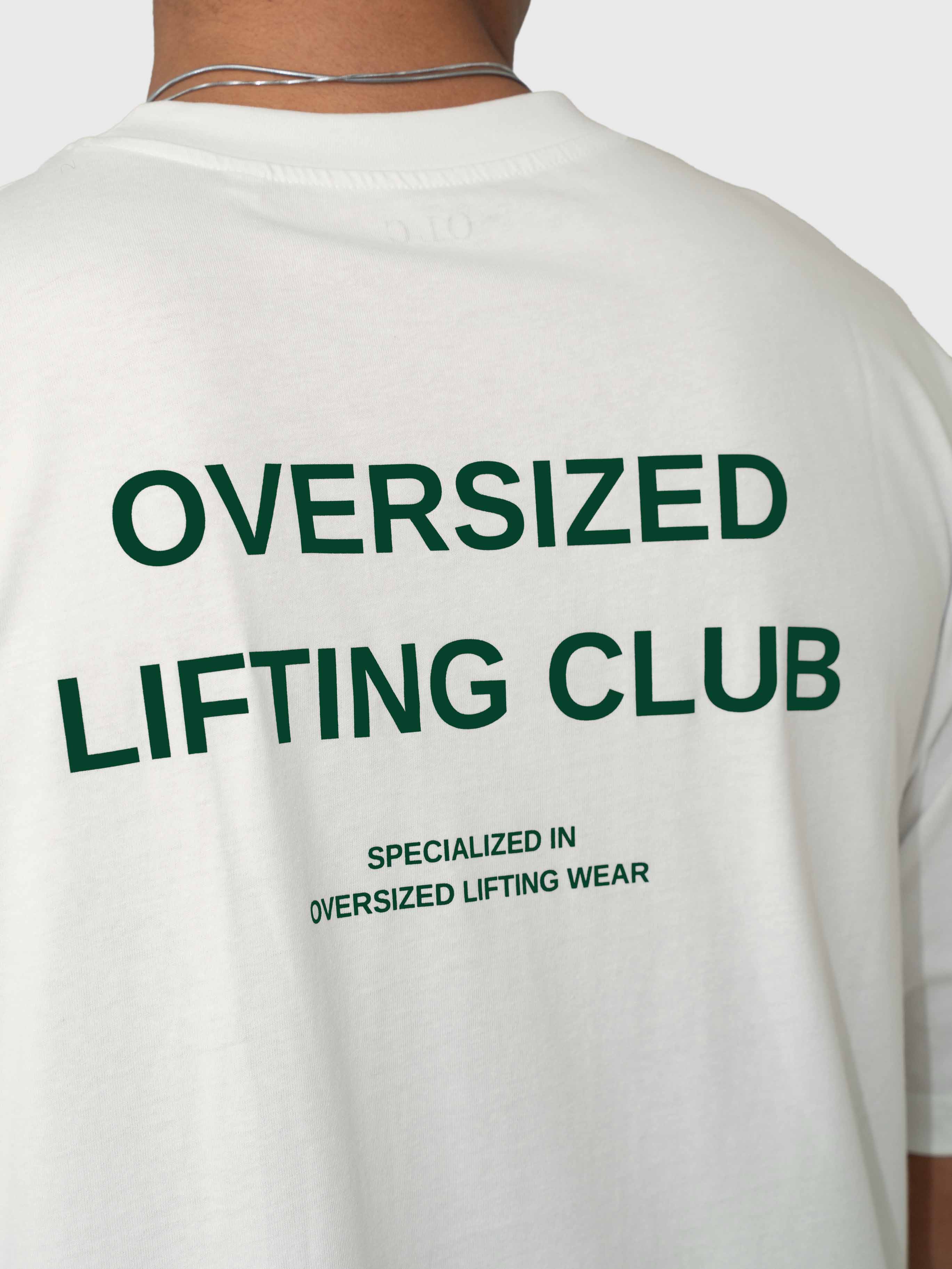 Confidence Box Tee - Cream White/Forrest Green