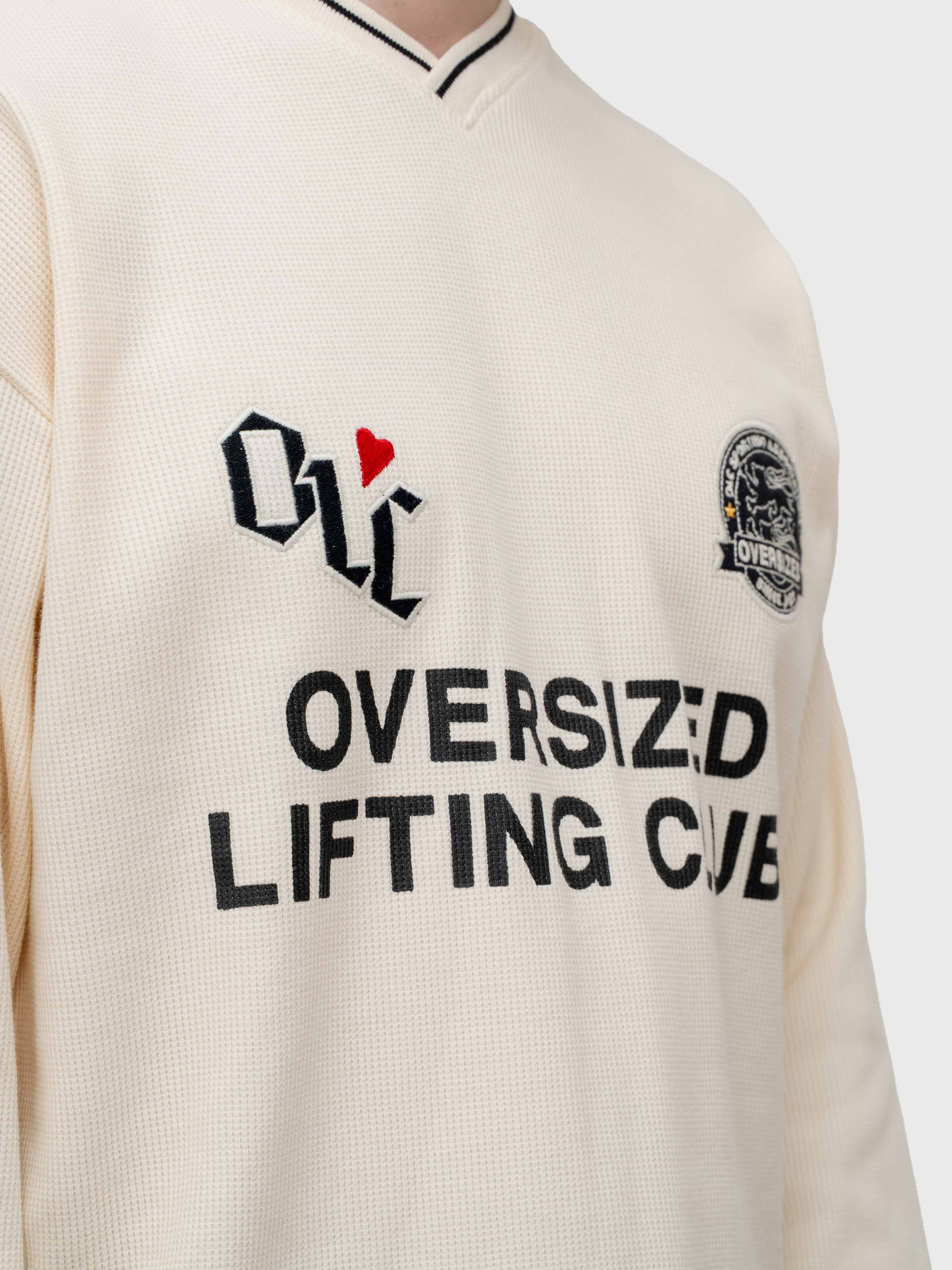 Waffle Football Long Sleeve – White