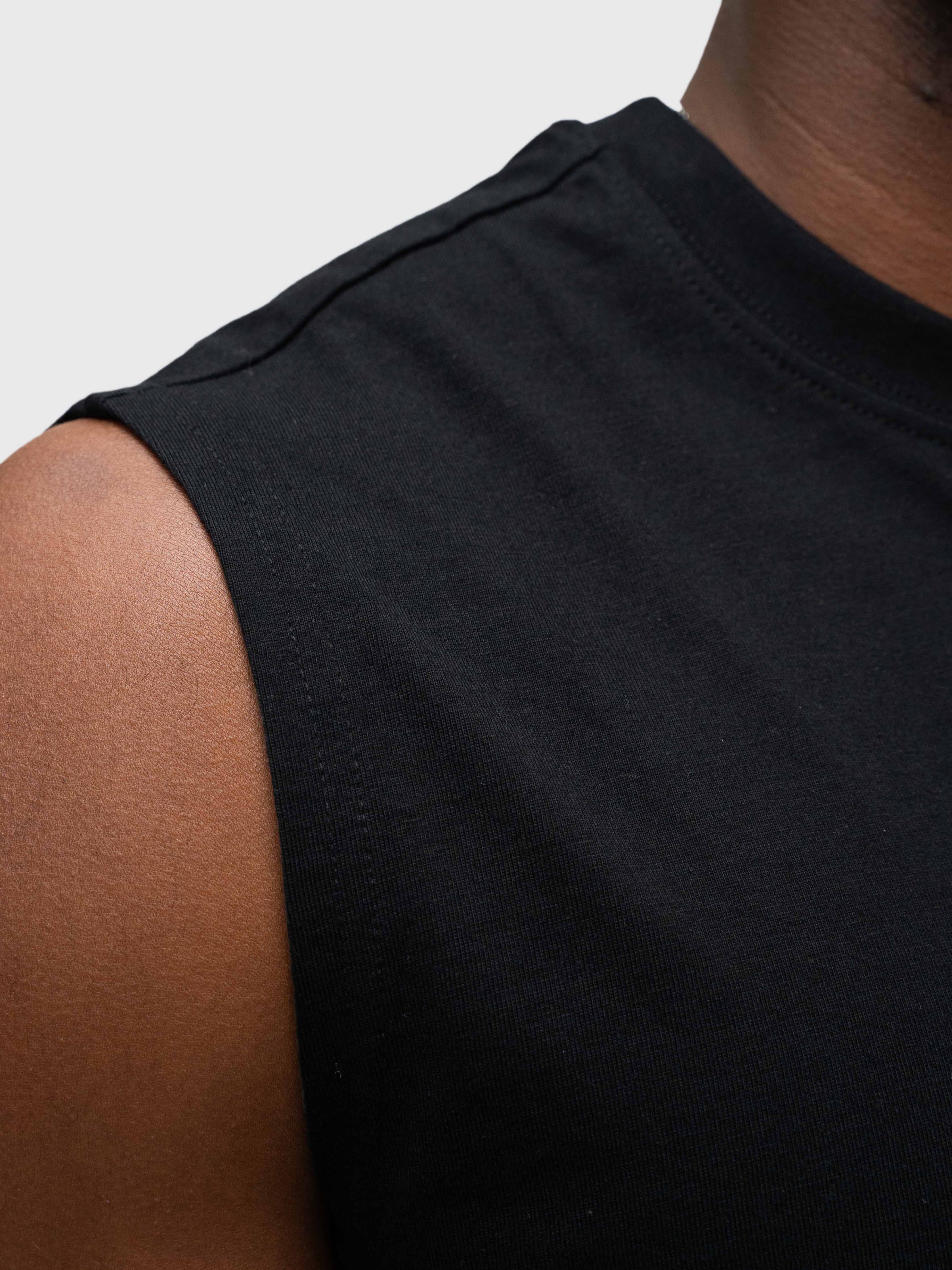 Heavyweight Cut Off Tee - Black/White