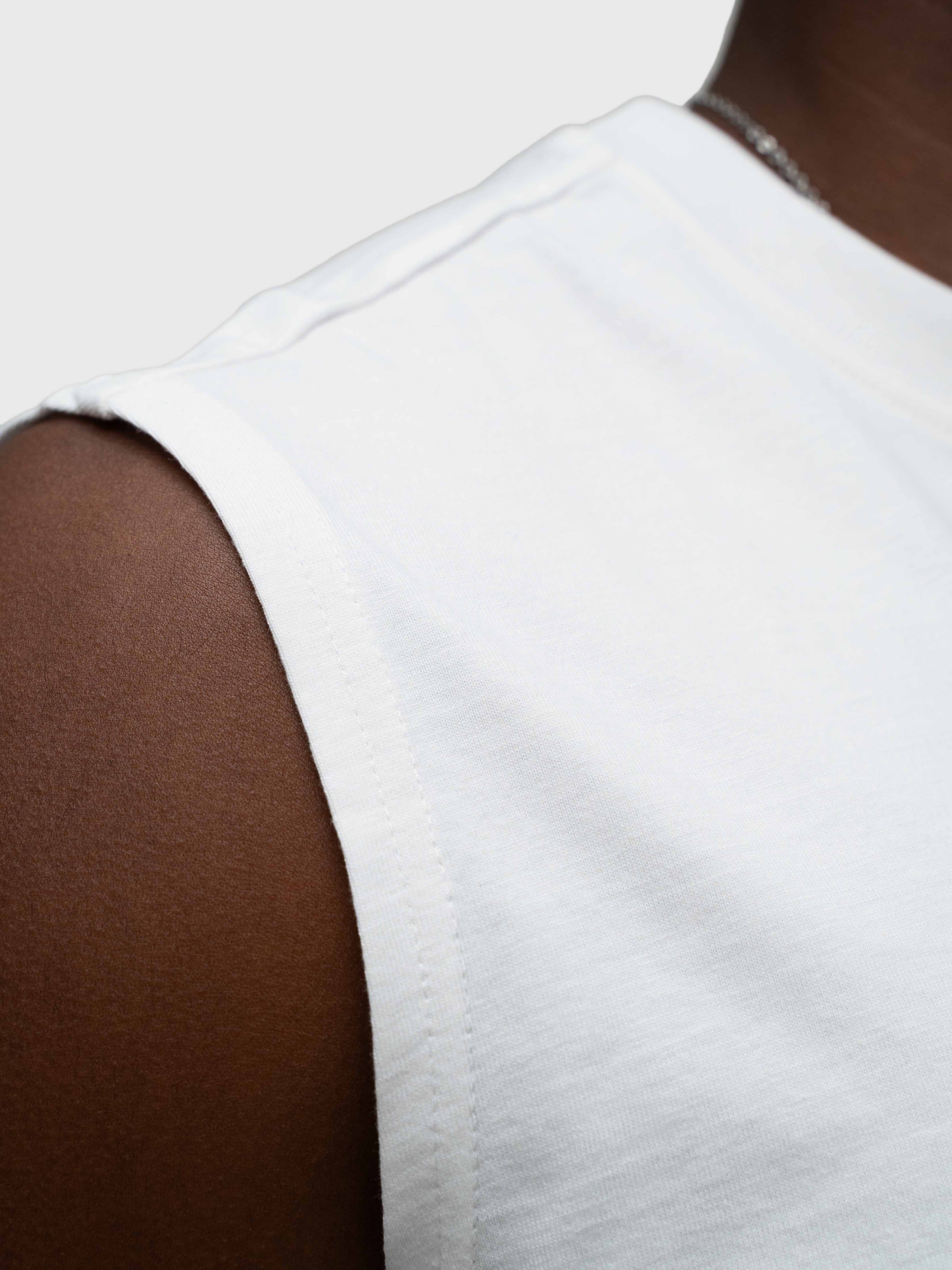 Heavyweight Cut Off Tee - White/Black